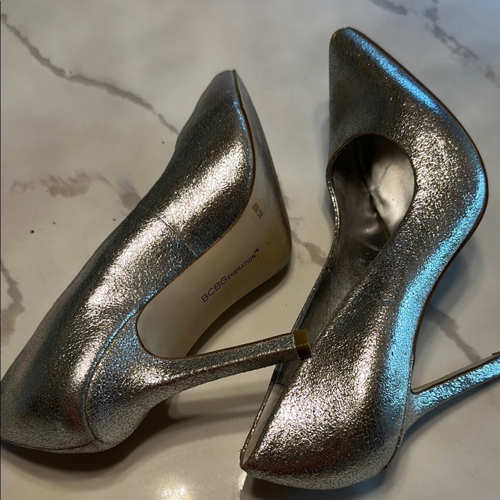 Bcbgeneration Metallic Silver Heels - image 3
